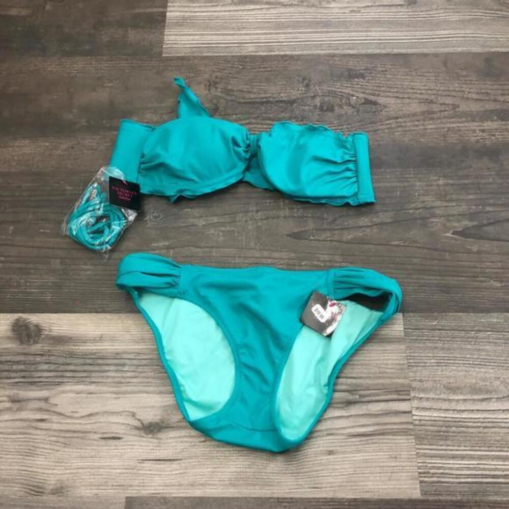 Victoria's Secret Teal Bandeau Bikini Set